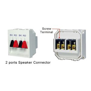Uložak sa terminalom za zvučnike, 4-polni (crveno/crni) - dim. 45x45mm (2M)
