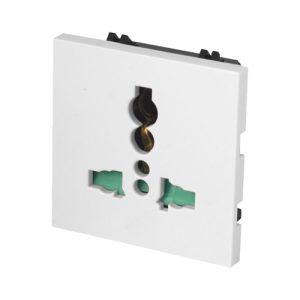 Šuko 220V strujna utičnica univerzalna (10A) - modul dim. 45x45mm (2M) bele boje