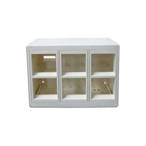 Nazidna kutija sa poklopcem i 6 slotova za 45x45mm module (12M) dim. 172x132x70mm