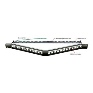 Patch panel modularni shielded 19"/0.65U ugaoni sa 24 slota za STP / UTP module